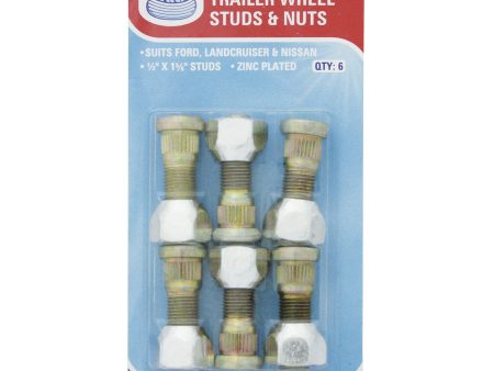 Set of 6 Ford wheel studs and nuts For Discount